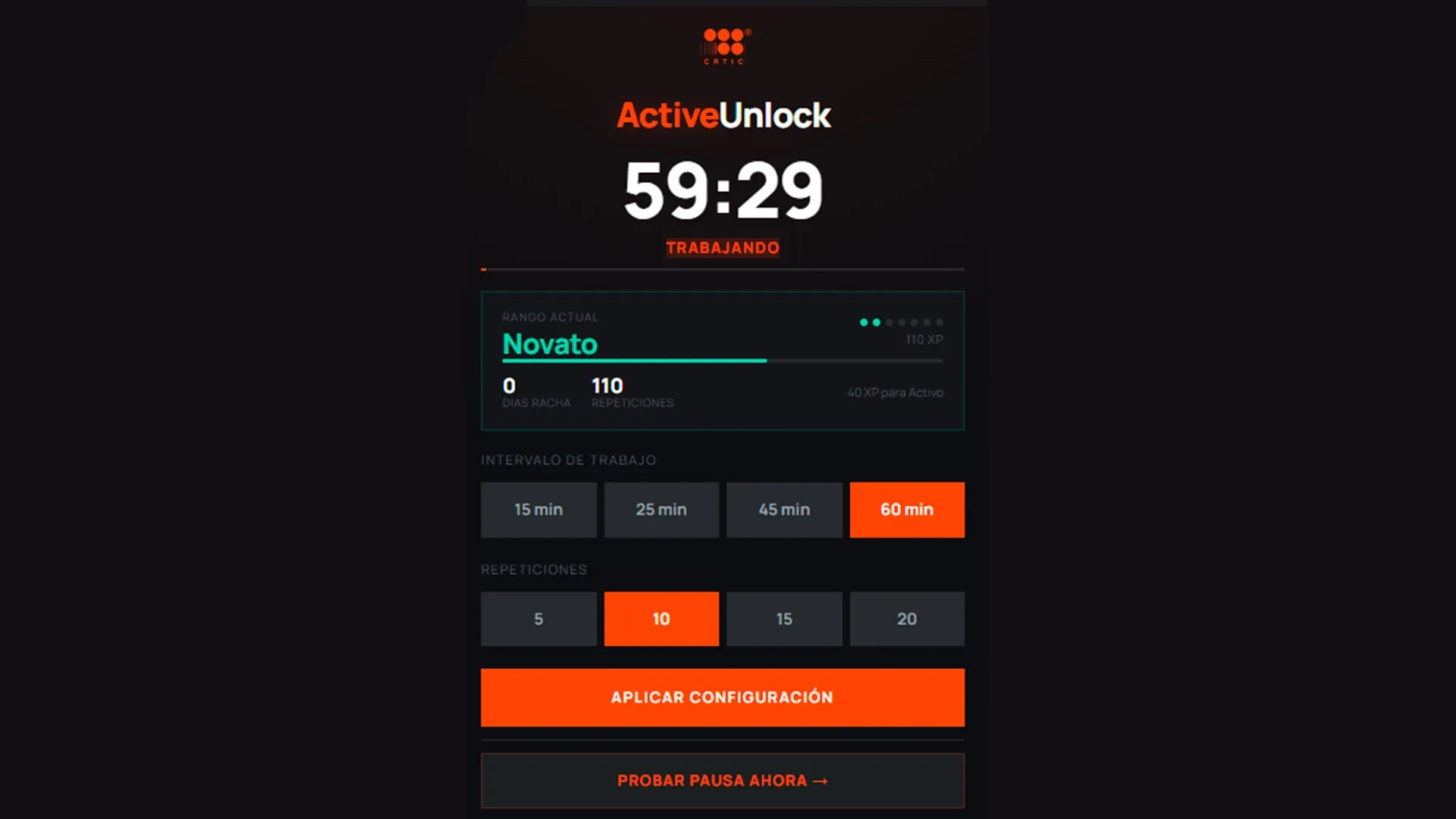 Active Unlock · Pausa Activa